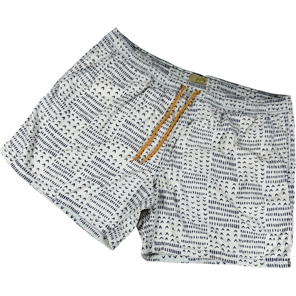J.Crew‎ Geometric Print Swim Trunks Drawstring Mesh Lined Men's XL